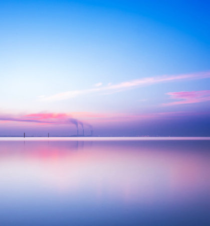 Sunset over the lake.の写真素材