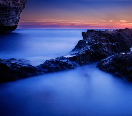 Beautiful seascape at sunset. Composition of nature.の写真素材