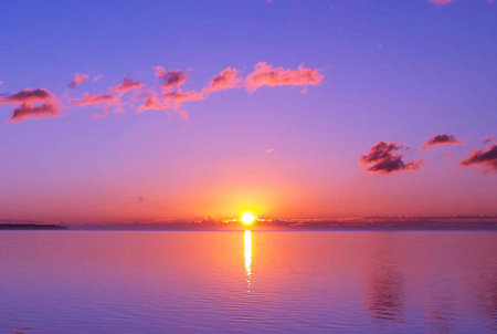 sunset on the lake in the evening, beautiful photo digital pictureの写真素材