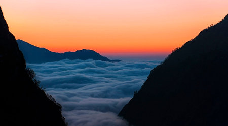 Sunrise at Doi Pha Tang in Chiangrai, Thailand