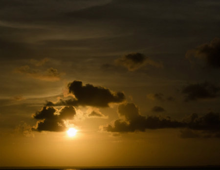 Sunset over the sea with cloud and sky background, Thailand.の写真素材