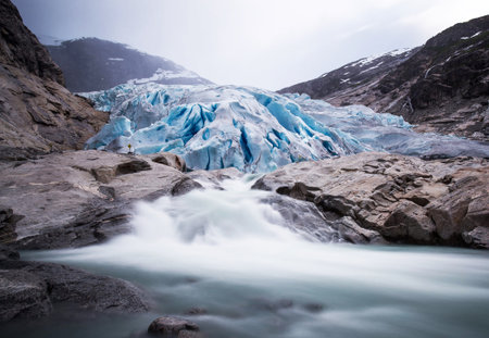 Glacier in the mountains of Alaska, United States of Americaの写真素材
