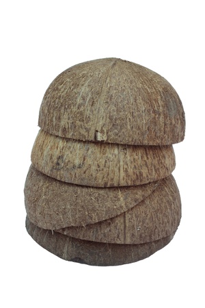 Coconut shell on white backgroundの写真素材