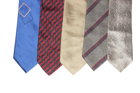 Colorful neckties isolated on white の写真素材
