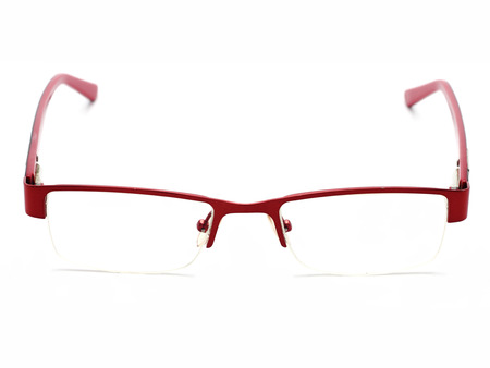 beautiful glasses isolated on whiteの写真素材