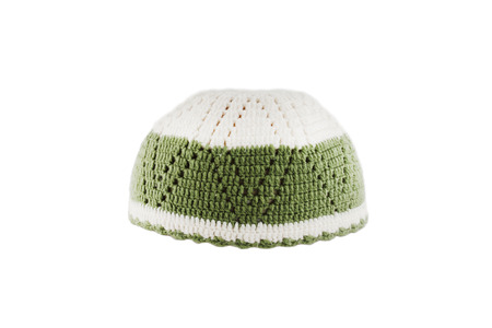 kopiah hat for muslims isolated on white backgroundの写真素材