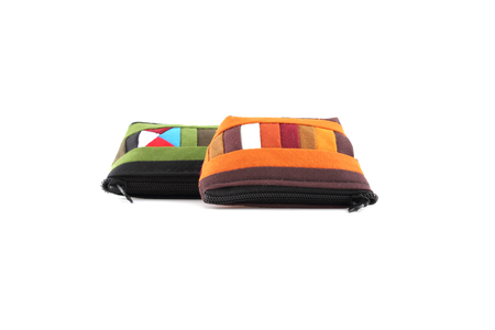 coin purse  on isolated white backgroundの写真素材