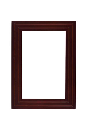 wooden frame isolated on white backgroundの写真素材
