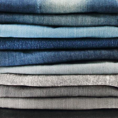 close up of jeans pile.の写真素材