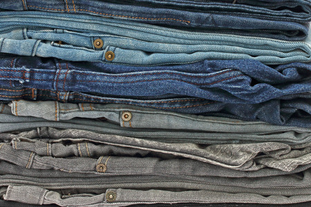 close up of jeans pile.の写真素材