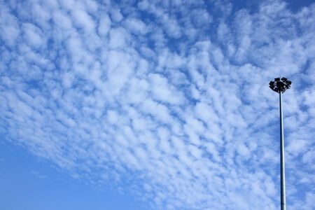light pole with blue skyの写真素材