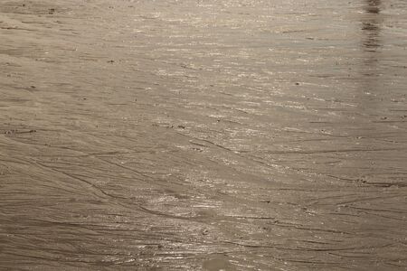 Sand reflect sunlight during the eveningの写真素材
