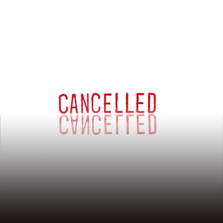 CANCELLED - red Rubber Stamp.の写真素材