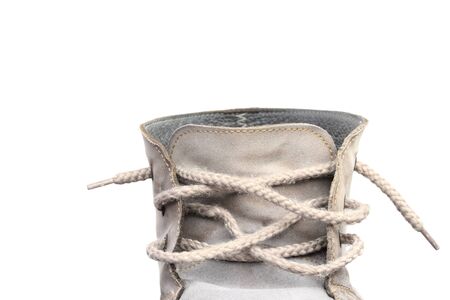 Closeup men shoes isolated on white backgroundの写真素材
