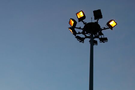 Light pole in evening time.