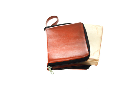 Suede Case for book isolated on white background.の写真素材