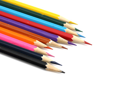 Colour pencils isolated on white background.の写真素材