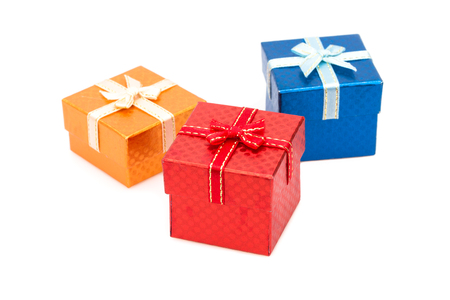 Set of gift box on white background.の写真素材