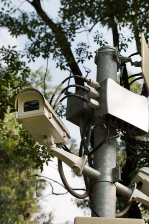 Security camera in a park.