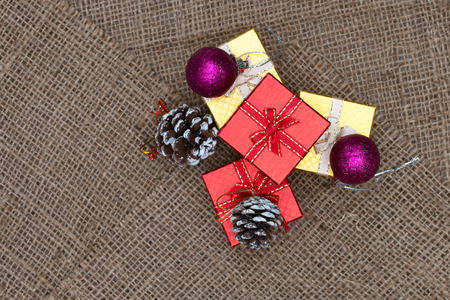 Christmas background with festive decoration.の写真素材