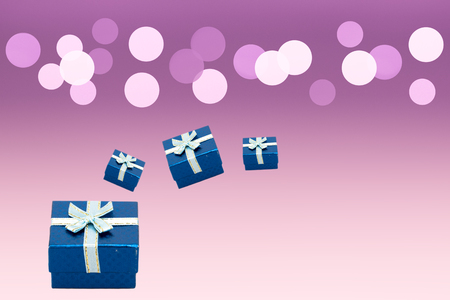 Set of gift box on background bokeh for Christmas background.の写真素材