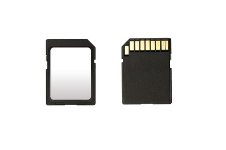 SD memory card isolated on white backgroundの写真素材