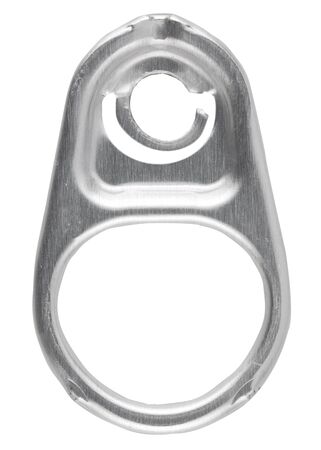metal ring pull can isolated on white background.
