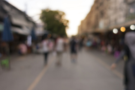 abstract blur people shopping in market street background.の写真素材