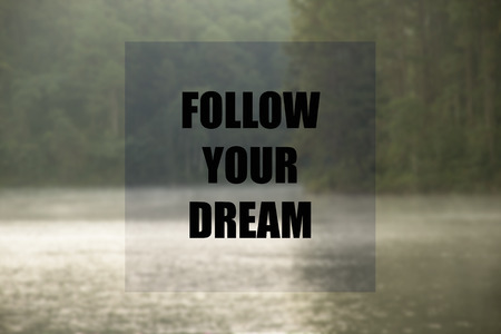 Inspirational quote with blurred background of tranquil scenery lakeside - inspiring creative motivationの写真素材