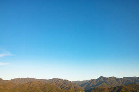 blue sky and mountain with free text spaceの写真素材