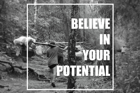 Inspirational quote with sherpas are carrying a lot of baggage - inspiring creative motivationの写真素材