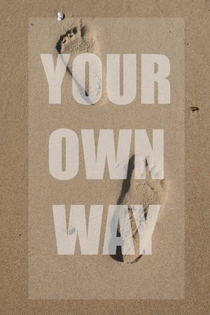 Inspirational quote with beach - inspiring creative motivationの写真素材