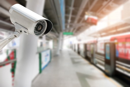 CCTV Camera security operating on transportation urban