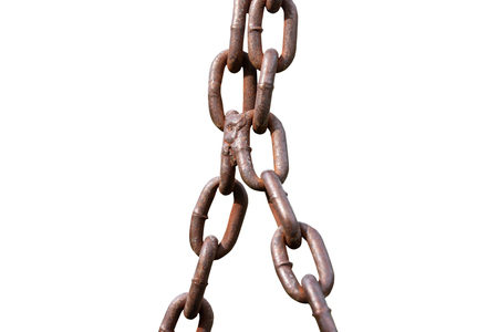 Old chain isolated on white background - clipping pathsの写真素材