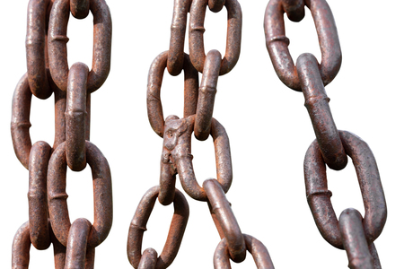 Old chain isolated on white background - clipping paths