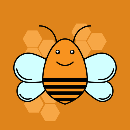 Bee icon. Flat design. vector illustration.のイラスト素材