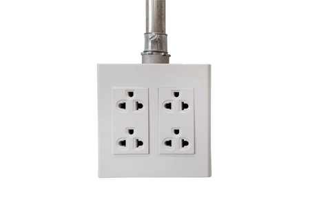 power socket outlet isolated on white background