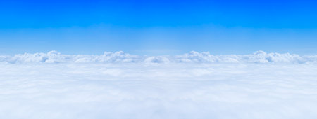 Panorama of top view blue sky and cloud.の写真素材