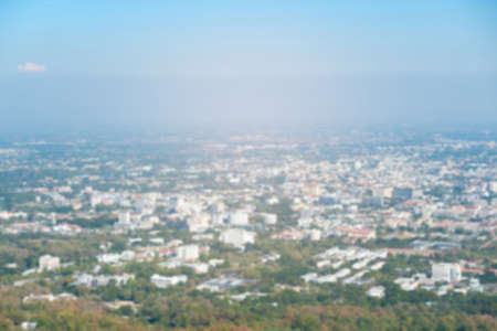 abstract blurred background of the city with buildings in the countryside.の写真素材