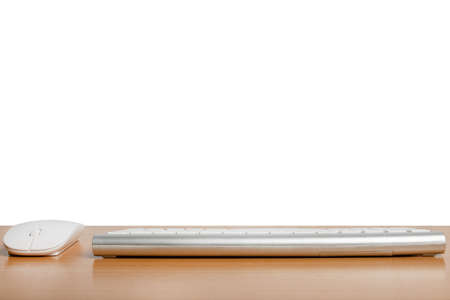 Keyboard and mouse isolated on white background. clipping paths.の写真素材