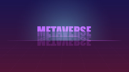 Metaverse digital world smart futuristic interface technology background, with global network and data accessing Cloud Computing. internet of things. Vector Illustration.のイラスト素材
