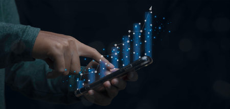 Stock Market Investments analysis and Digital Assets. Business finance technology and investment...