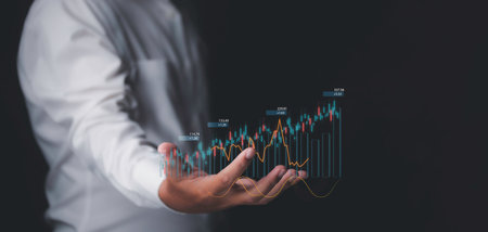 Stock Market Investments analysis and Digital Assets. Business finance technology and investment...