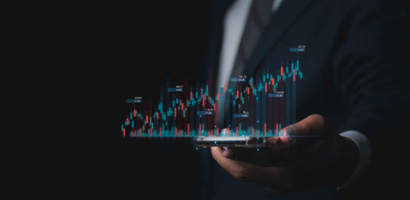 Stock Market Investments analysis and Digital Assets. Business finance technology and investment...