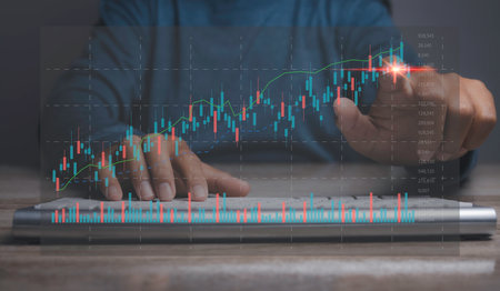 Stock Market Investments analysis and Digital Assets. Business finance technology and investment...
