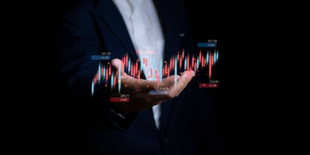 Stock Market Investments analysis and Digital Assets. Business finance technology and investment...