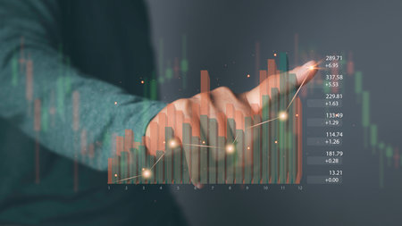 Goal business success strategy chart target and planning. Stock market, Business growth, progress or...