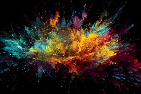 colour explosion, colour splash, vibrant colour. abstract background. gennerated aiの素材