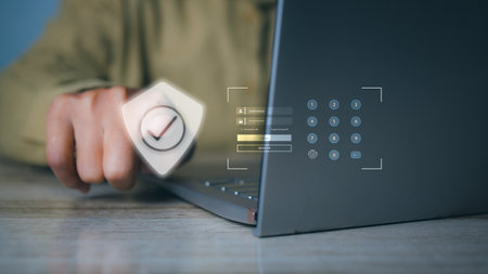 Businessman with cybersecurity and privacy data protection, secure internet access of user private...