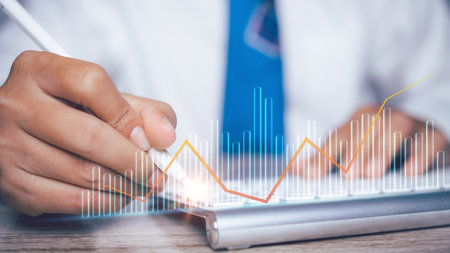 Goal business success strategy chart target and planning. Stock market, Business growth, progress or...
